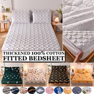 Thicken Cadar Katil queen Quilted sheets Mattress Topper Cotton Fabric Protector Fitted Bedsheet bedsheet Getah keliling Single/King Size bedsheet sets  Air-Permeable Bed Pad Cover