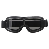 1x วินเทจกันลมแว่นตาจักรยานยนต์กันฝุ่นแว่นตาปรับได้แว่นตากันลมหนังลาดตระเวนพับเลนส์4สี