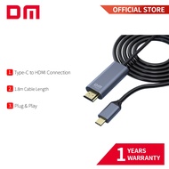 DM CHB024 Type C to HDMI Cable 1.8m 4K Video Converter Alloy Housing Plug & Play for Laptop PC Monit