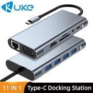 USB C Hub Adaptor Laptop Type C 11 in 1 RJ45 Connector VGA Cable Display Port To HDMI-Compatib