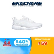 Skechers Women BOBS Squad Tough Talk Shoes - 32504-WHT Memory Foam Wide Fit Machine Washable