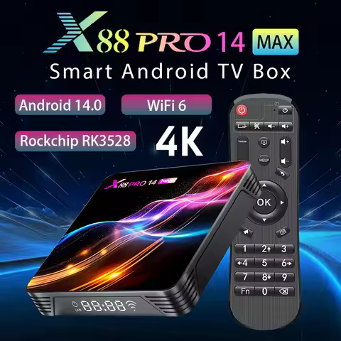 X88 Pro 14 Max Android14 TV Box Rockchip RK3528 2GB/4GB RAM WiFi6 BT5.0 4K HDR10 100M LAN Digital Di