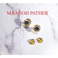 1.74GM-916 GOLD BLUE CRYSTAL ROUND THODU-916 SUBANG-916 INDIAN EARRING-916 EARRING-916 BLUE CRYSTAL 