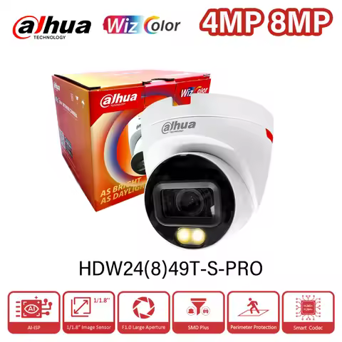 Dahua 4MP 8MP Wizcolor IP Camera 4K HD Night Vision Bright As Day Built in Mic 4K Smart Detection HD