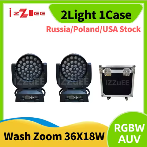 1-12pcs 36x18W Wash Zoom Moving Head Lighting 4in1/6in1 RGBWA+UV LED For DJ Disco Bar KTV Party or o