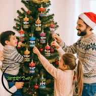 MARITA1 6Pcs Christmas Handmade Carousel, Mini Christmas Wooden Carousel, DIY Crafts Xmas Carousel H