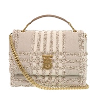 近全新 Burberry TB Lola 帆布斜紋軟呢米色鏈條單肩包 0088 [二手] BURBERRY