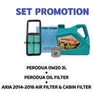 New Packing Perodua 0W20 Fully Synthetic Engine Oil 0W-20 3L + Perodua Oil Filter Axia 1.0 Bezza 1.0