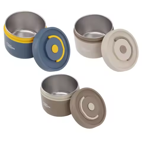 550ml Stainless Steel Insulated Bento Lunch Box Stackable 2 Tier Round Bento Lunch Box Stainless Ste