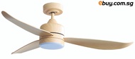 Swift 48 DC Ceiling Fan, Pine Colour with 22W Tri-Colour Dimmable LED Light