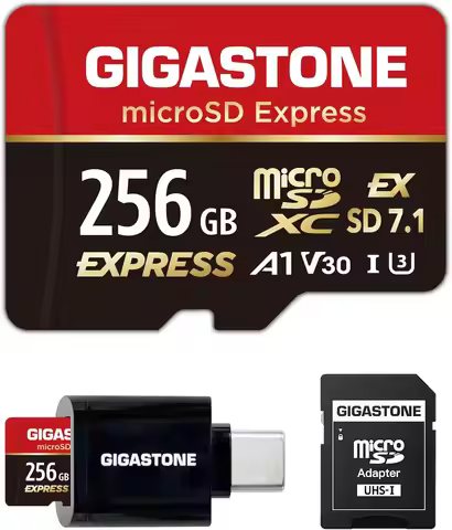 256GB microSD Express R/W 880/650MB/s for Switch 2, SD 7.1, A1 V30, with Adapter & USB C Reader