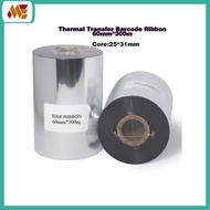 Premium Quality Barcode Ribbon Wax Thermal Transfer Ribbon Black 60mm*300m Printer Ribbon Barcode La
