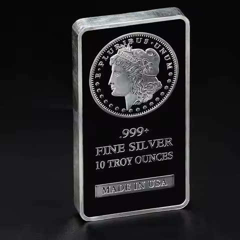 Newest Collectible 10 OZ USA Badge Silver Plated Coin Non Magnetic Vacuum Sealed Pack Bar