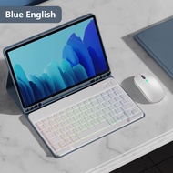 Tablet Case For Samsung Galaxy Tab A7 A8 Case Keyboard For Samsung Tab S6 Lite Case Rainbow Keyboard Mouse For Samsung Tab S7 S8 Case