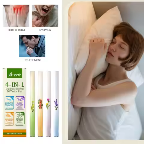 4‑in‑1 Aromatherapy Inhaler Pen Portable Air Freshening Pen Natural Herbal Scent Refreshing Calming 