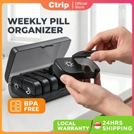Pill Organizer 7 Day Weekly AM PM Medicine Box Portable Large Capacity Easy Open Case