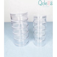 [Qdees] Small Clear Plastic Mini Round Empty Bottle Container 仓鼠零食主粮储物罐便当盒收纳盒分装保鲜小零食透明五连瓶