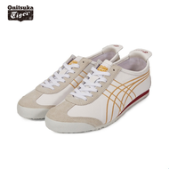 New Onitsuka Tiger Mexico 66 Women's Leather Sneakers Men's Running Shoes Unisex Casual Sports Walking Jogging Shoe WHITE/GOLD/RED