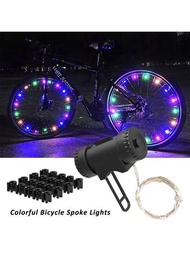 1入組自行車輪子燈mtb自行車車架裝飾燈輪輻燈夜間騎行車輪閥燈