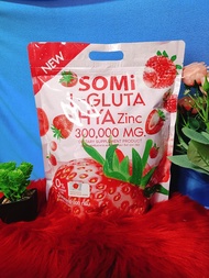 ( MM 88 Shop  )  โซมิ เเอล กลูต้า ไฮยา ซิ้งค์ 300000 มล. Somi L Gluta Hya Zinc 300000 mg. 1 ถุง มี 3