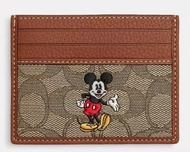 N79 現貨 Disney X Coach Slim Id Card Case In Signature Jacquard With Mickey Mouse / Print *sf or pick up