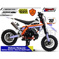 Mini trail Gazgas 50cc Striping Decal Sticker KTM 50cc/ SSR 50cc Full Body/ Free Custom