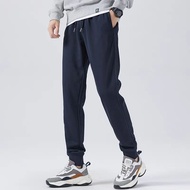 Spring Autumn Sweatpants Men's Trendy Casual Sweatpants Winter Fleece Lining Loose Pure Cotton Cuffe