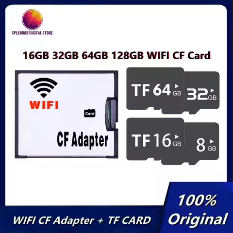 High Quality WIFI CF Adapter With TF Card 16GB 32GB 64GB 128GB CF Card WIFI Adapter CF Compact Flash