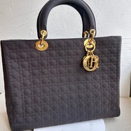 中古包 Vintage Lady Dior 深棕色手提布面托特包