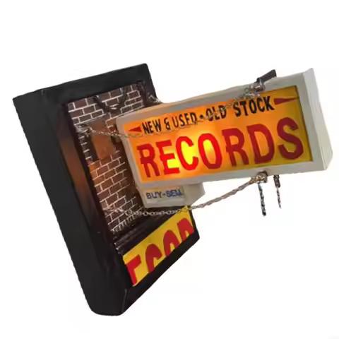 Musical Theme Wall Lamp Record Store Retro Wall Light with Music Unique Gift For Record Collector A0