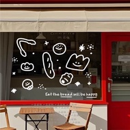 Bakery Shop Background Front Wall Stickers Bakery Shop Window Glass Door Layout Creative Decorative 