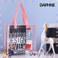 DAPHNE  Tote Bag, PVC Transparent Cosmetics Shopping Bag, Large Capacity Car Sewn Plastic Jelly Bag