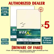 WORX Specialty Paper Papers Vellum 90gsm 180gsm 200gsm Short Long A4 100's Board Paper - 5 Packs