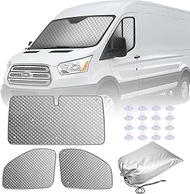 Pack of 3 Thermal Mats Driver's Cab Interior for Transit Van MK8 2014-2023, Waterproof Sun Protectio