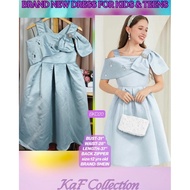 Brand New Icy Blue Satin Formal Girls' Dress