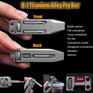 Titanium Alloy Telescopic Crowbar Bottle Opener Screwdriver Wrench Hand Outdoor Camping EDC Tools