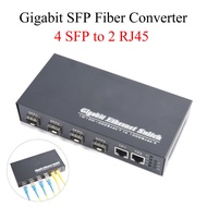 1PCS Gigabit SFP Media Converter 4 SFP to 2 RJ45 Transceiver 10/100/1000M Fiber Optic Switch With 3K