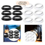 LOVIVER 6 Pieces E26 E27 Light Socket Shade Rings Threaded Reducer Retainer Ring for Table Lamp Pend
