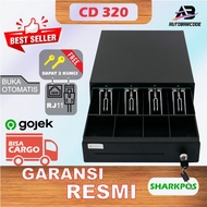 Cash Drawer Mini Sharkpos CD320 Laci Uang Kasir Minimarket Support RJ 11 Tempat Uang Kotak Besi 320