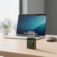 Fonken WiFi 6 USB Adapter 5.8GHz/2.4GHz Dual Band Wireless Network LAN Card for Laptop and PC