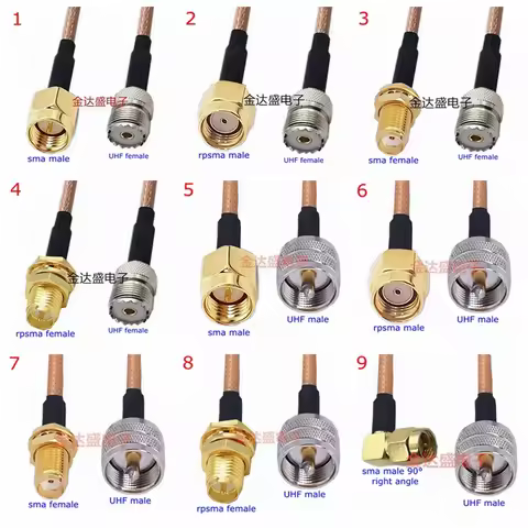RG316 PL259 SO239 PL-259 SO-239 UHF To SMA Male Female Extension Conncetor SL16 UHF To SMA Crimp for