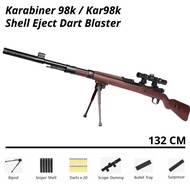 Mainan Karabiner 98k / Kar98k 132 CM Sniper Shell Eject Dart Blaster Jie Ying