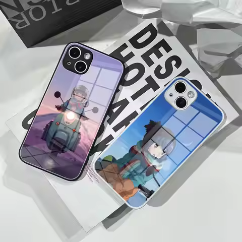 Anime Laid-Back Camp Shima Rin Phone Case Tempered Glass For IPhone 17 16 15 Pro Max 14 13 12 Mini P