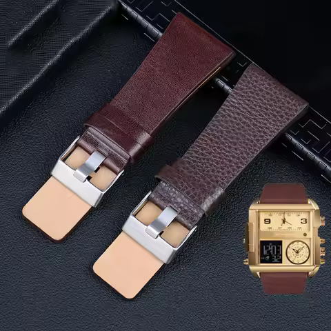 Genuine Leather watchband For Diesel DZ7396DZ1206 DZ1399 DZ1405 Watch band Litchi grain 22 24 26 27 
