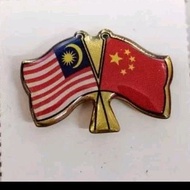 Bendera Malaysia & China Two Flag Malaysia & China Collar Pin