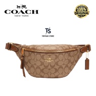 Coach Women Waist Belt Bag in Signature Canvas Original Authentic