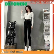 Women's Plain Black Jeans with High Waist Slim Form - Women's Jeans in Stretch Denim Fabric D Store9