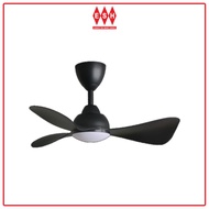 Alpha Alkova MILI-3B/33 LED 33 Inch DC Motor Ceiling Fan with LED Lighting (Matt Black) | ESH