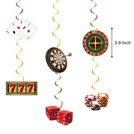 Casino Party Theme Playing Cards Beer Money Shaker Spiral Set Banner Happy Holiday Decoration Props