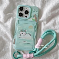 MERAH HIJAU Green Dog Strap Card Holder Casing Oppo 14 14F 11F 4G A60 Reno 13F 13 5G A57 A5S A12 A11